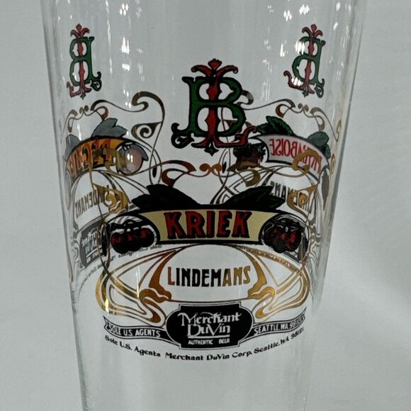 Beer Liquor Glasses Lot of 5 Market St Seagrams Kriek King Stefans FREE SHIPPING - Picture 9 of 16